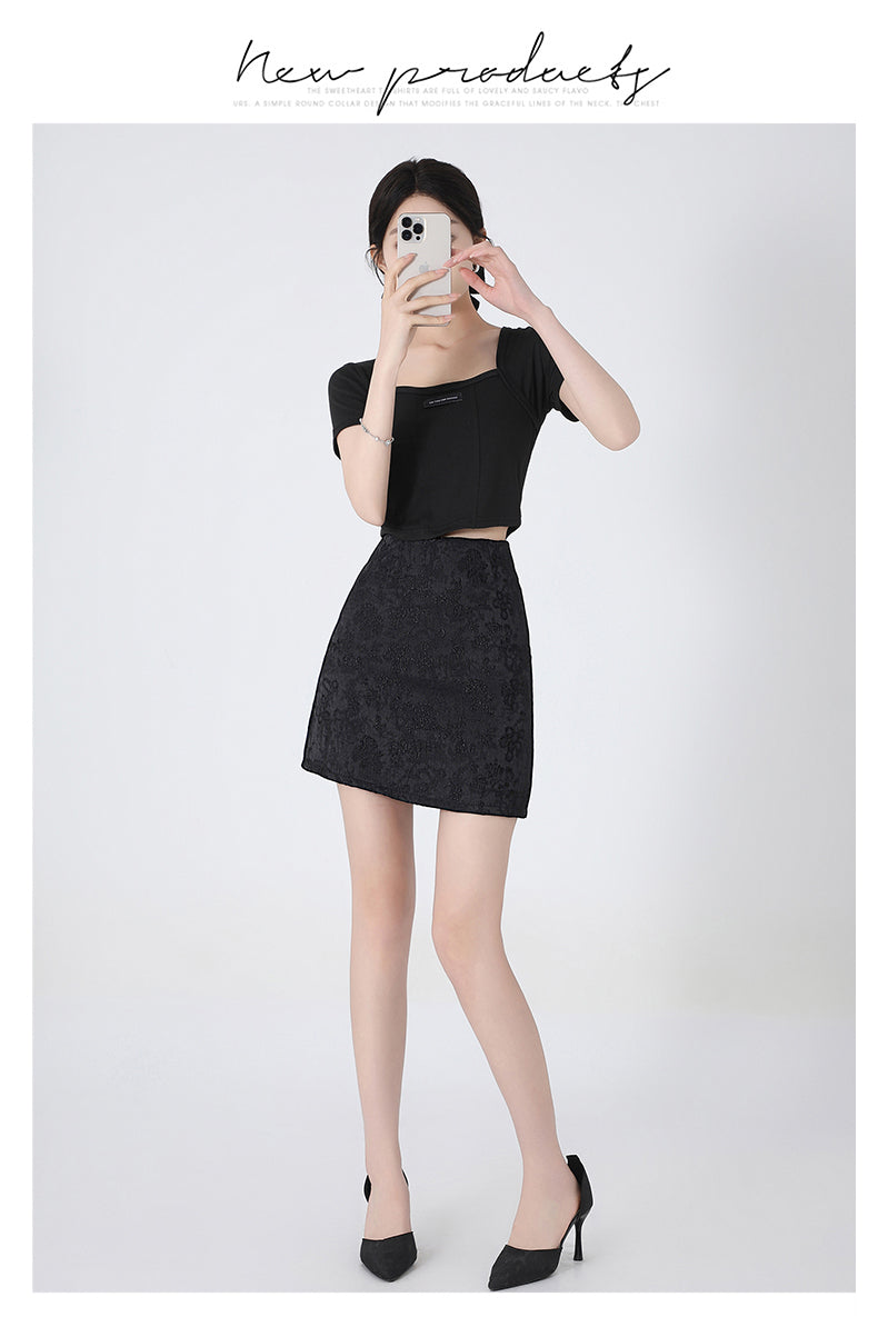 A-line Jacquard Mini Skirt