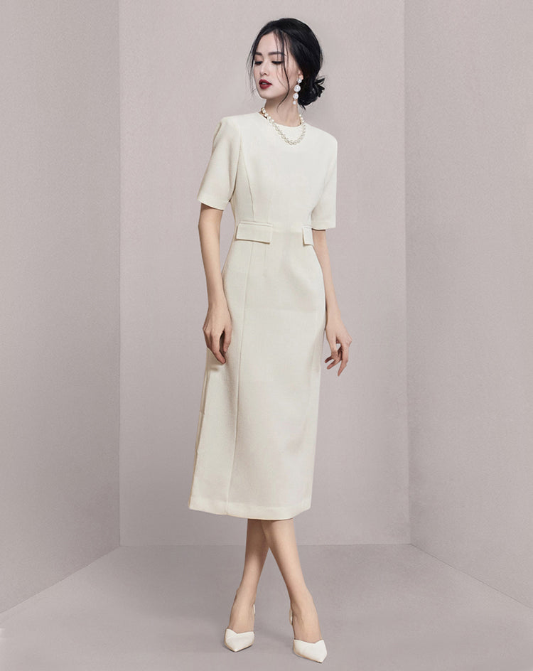 Off White Mid Length Dress