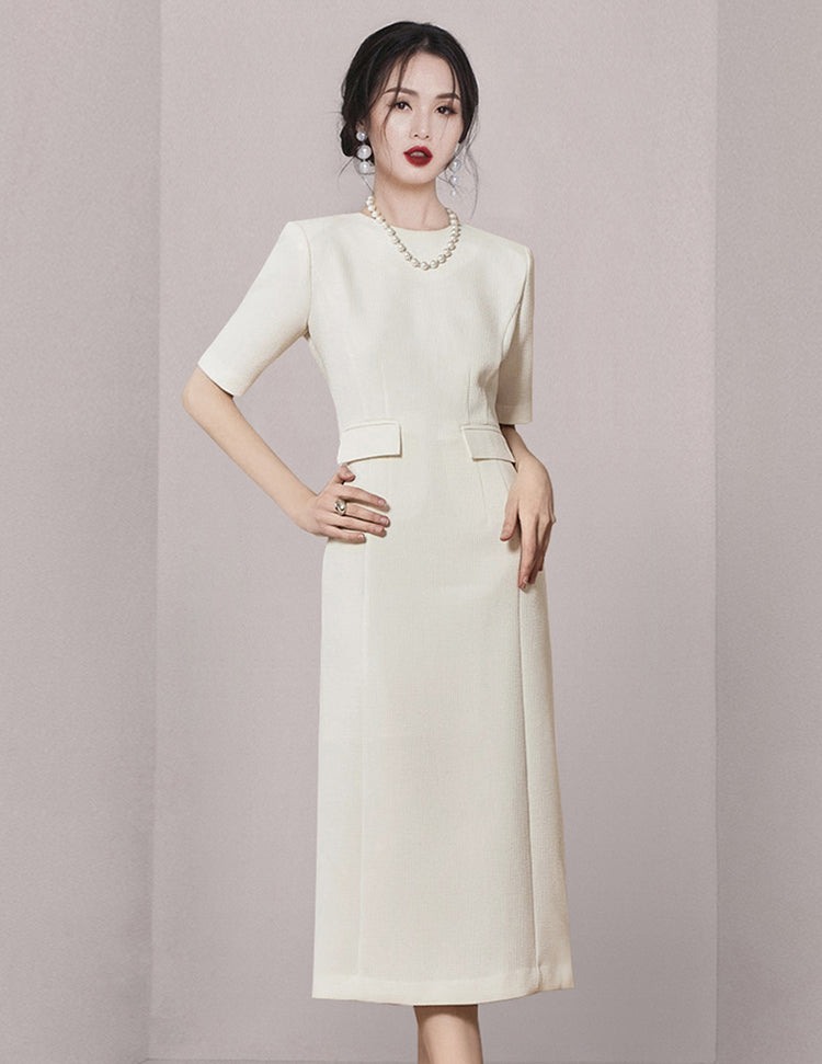 Off White Mid Length Dress