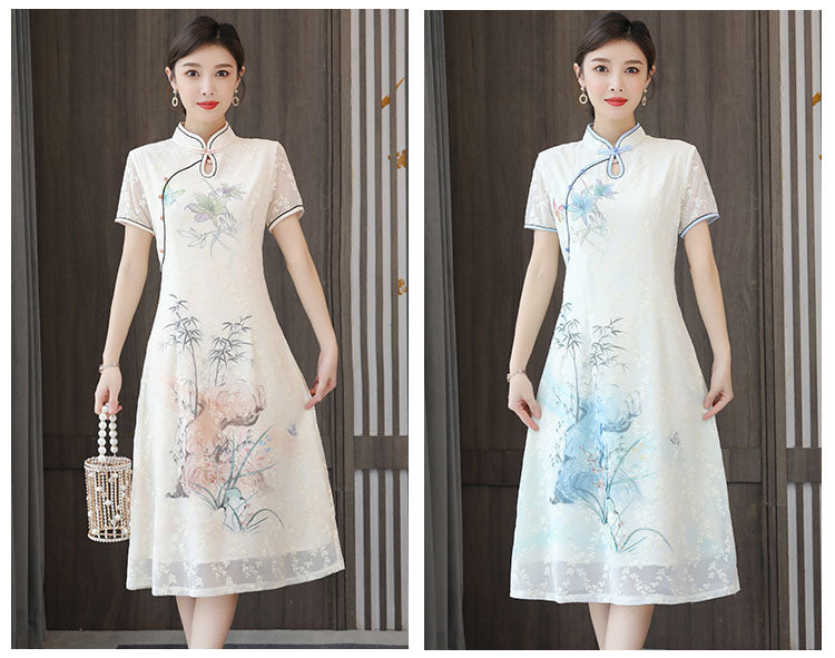 Embroidery A-line Cheongsam