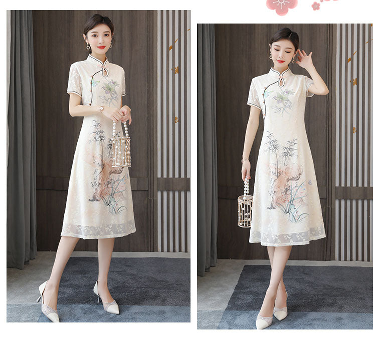 Embroidery A-line Cheongsam