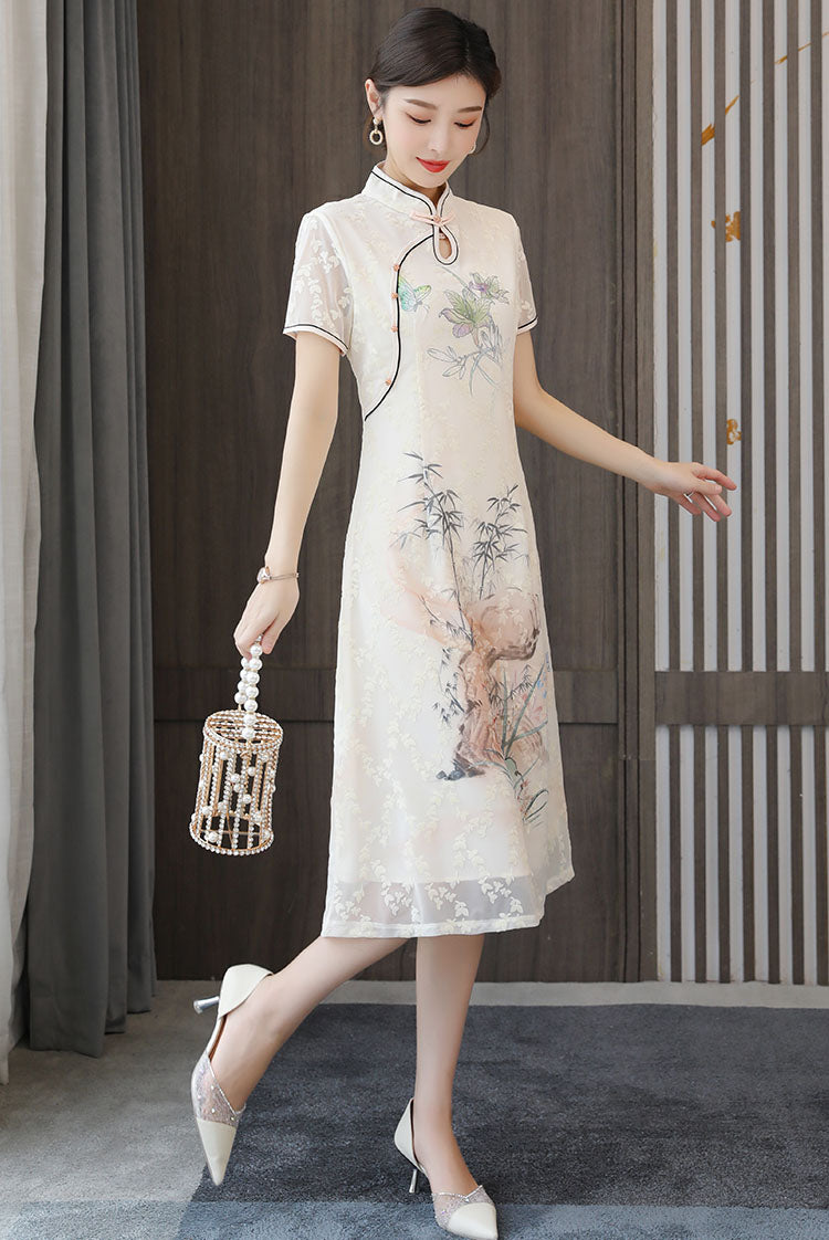 Embroidery A-line Cheongsam