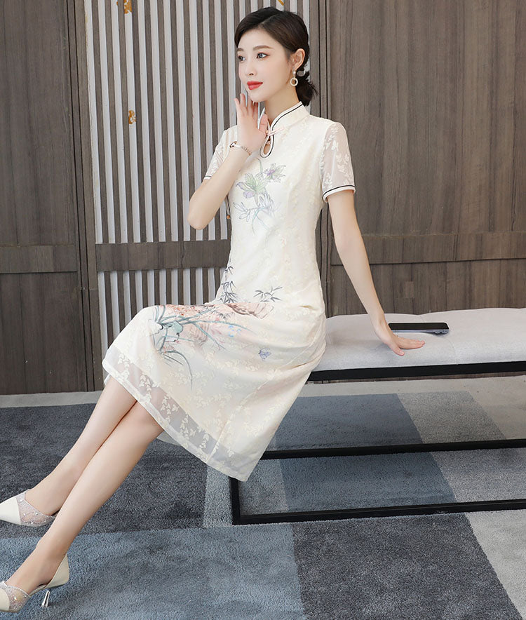 Embroidery A-line Cheongsam