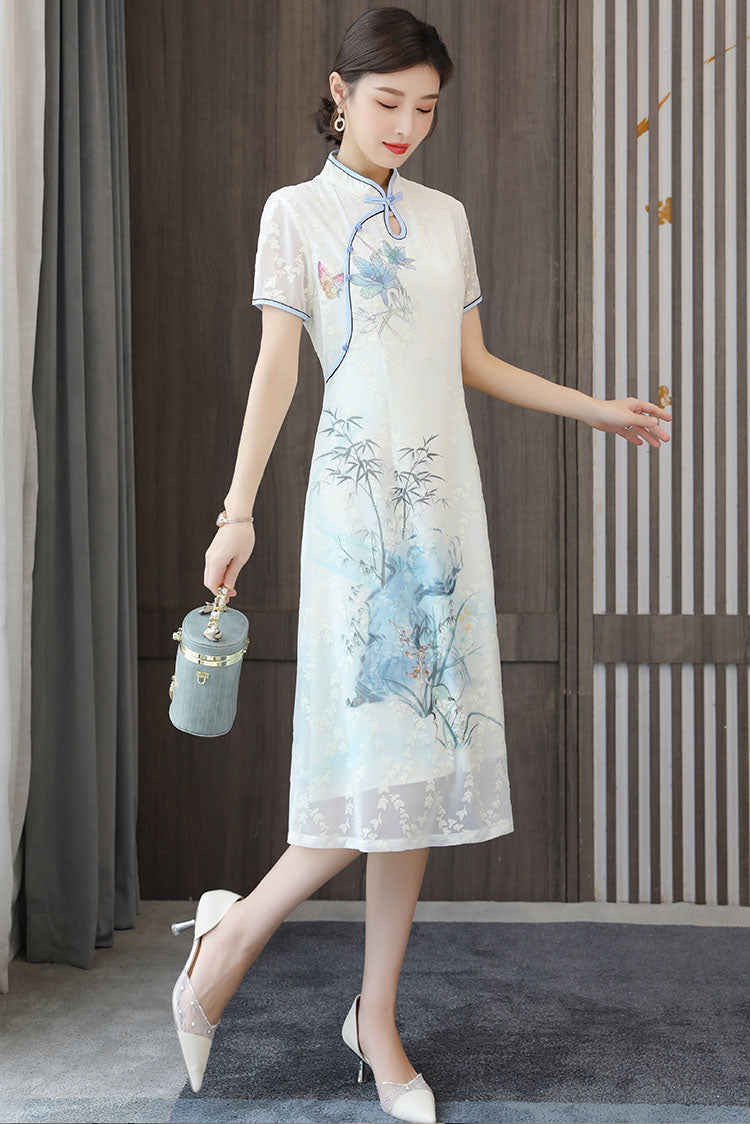 Embroidery A-line Cheongsam