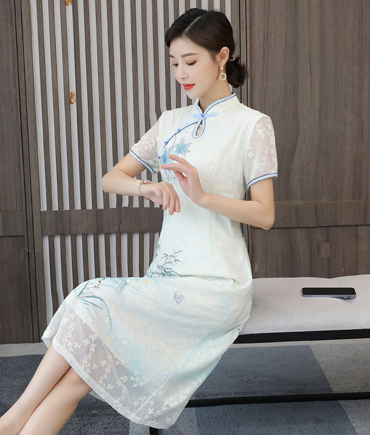 Embroidery A-line Cheongsam