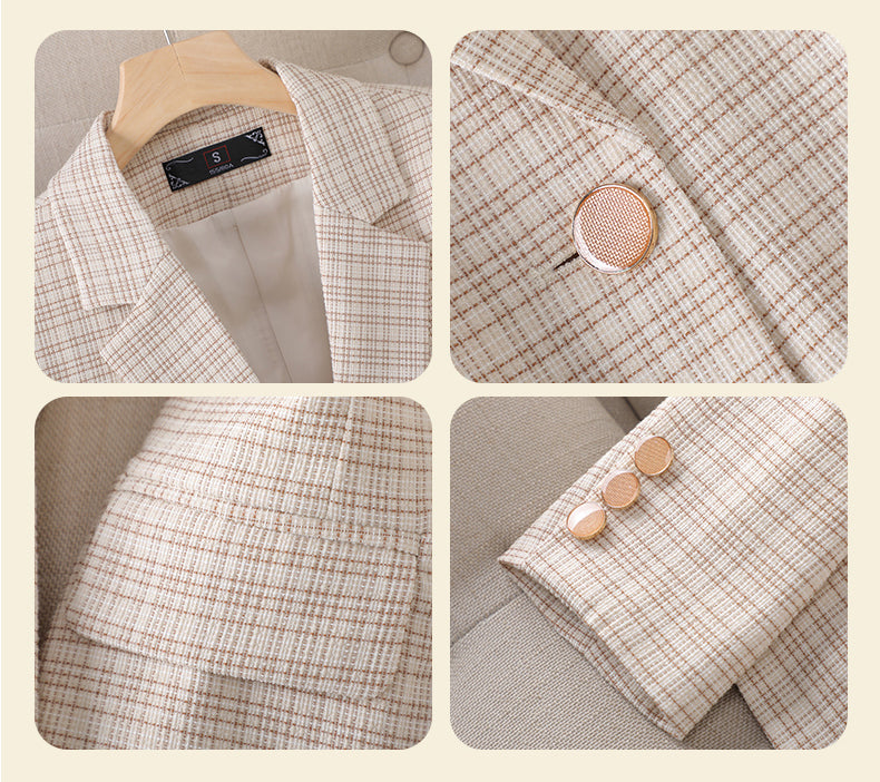 Plaid Suit Jacket For Women