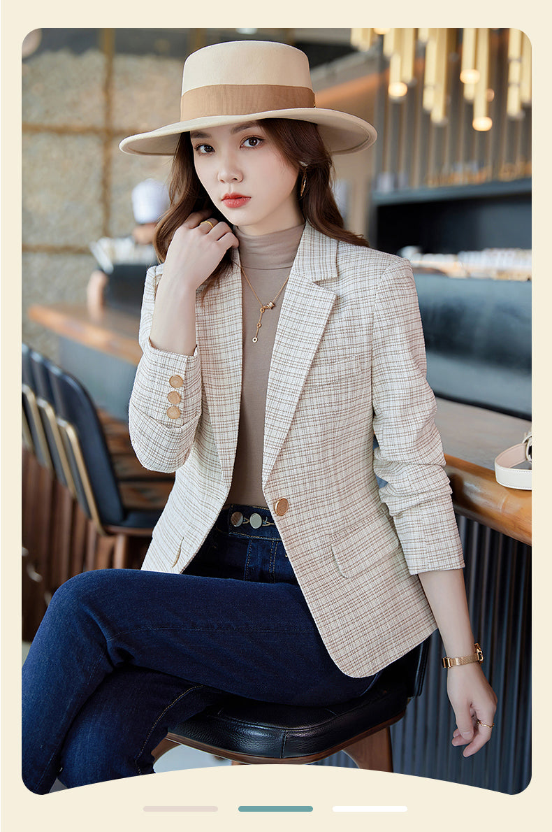 Plaid Suit Jacket For Women