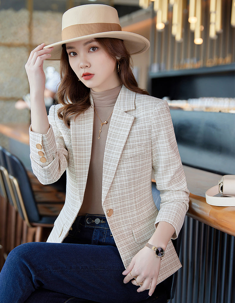 Plaid Suit Jacket For Women