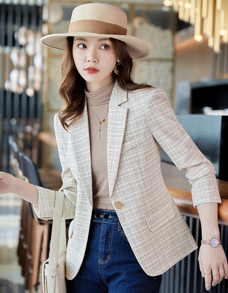 Plaid Suit Jacket For Women