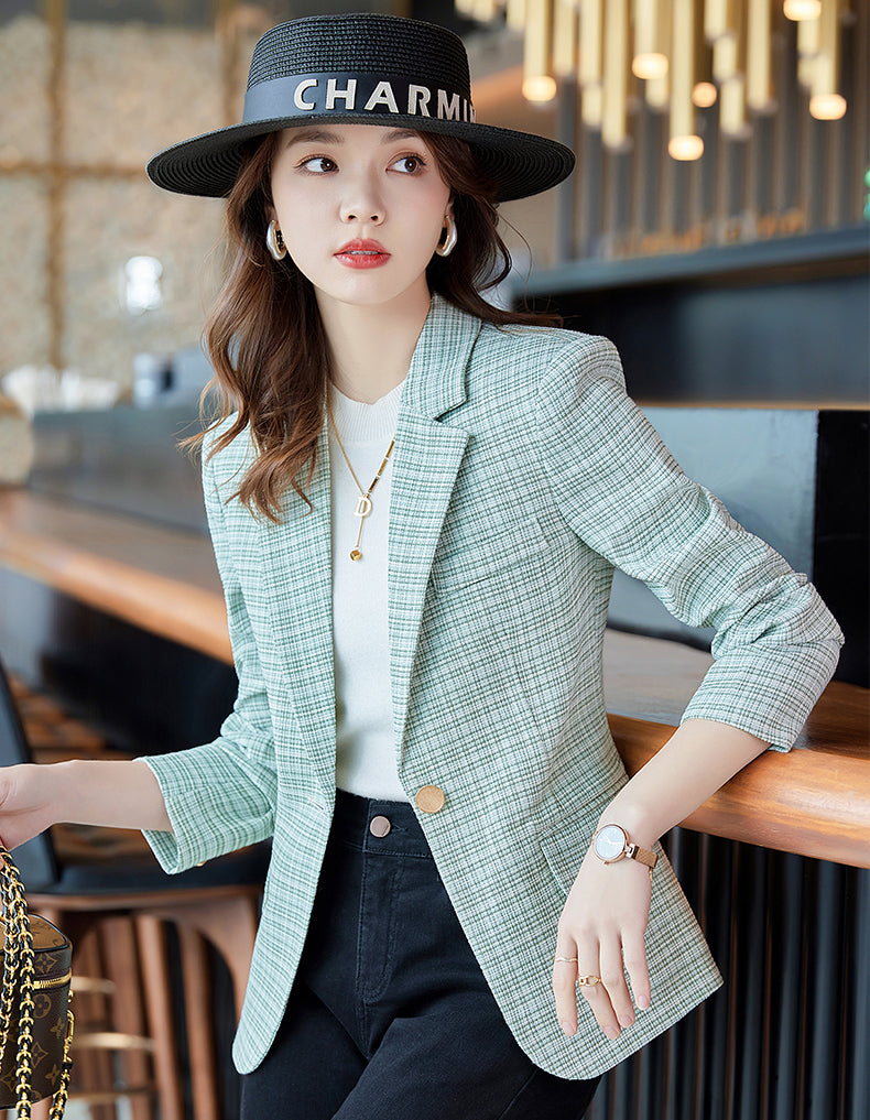 Plaid Suit Jacket For Women