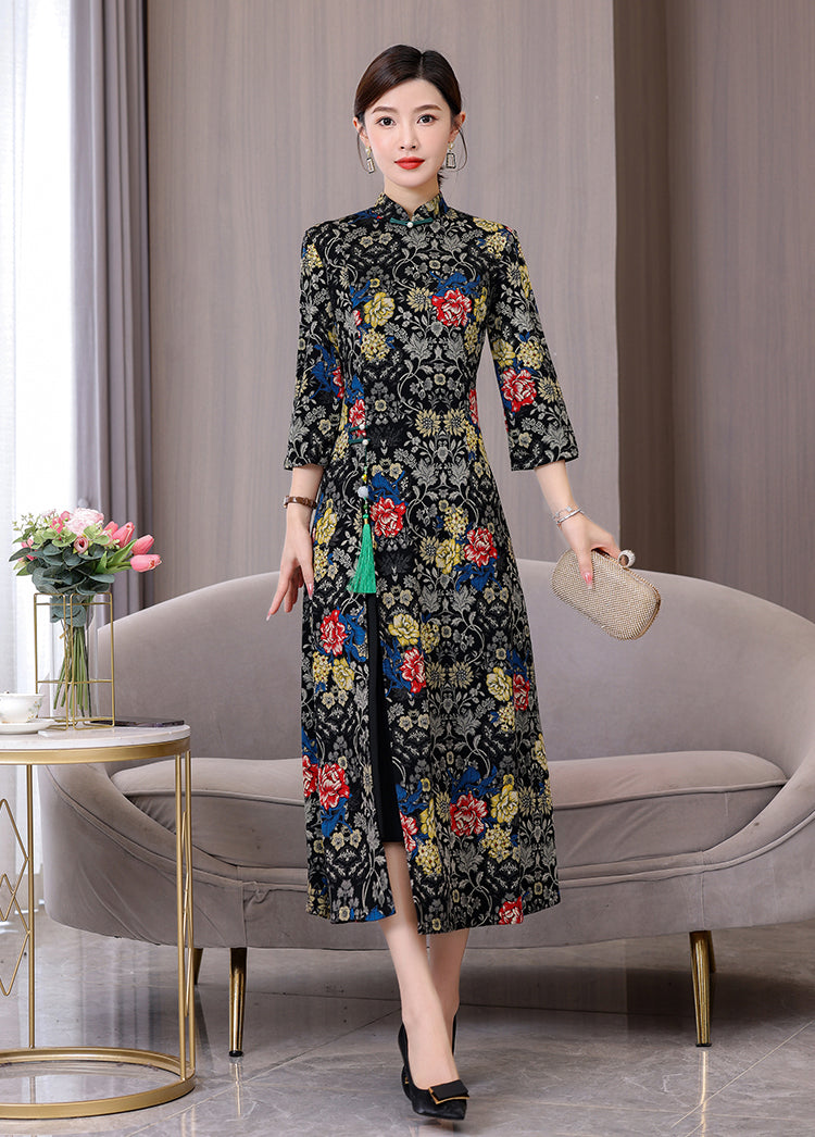 Retro Floral High-end Cheongsam