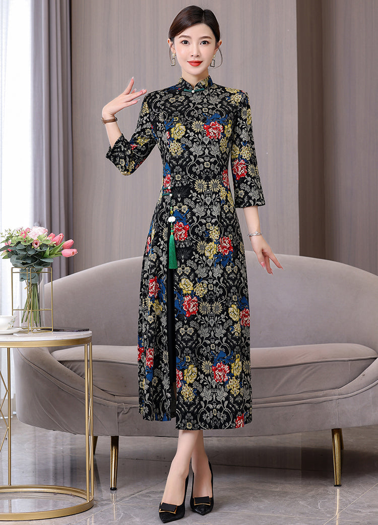 Retro Floral High-end Cheongsam