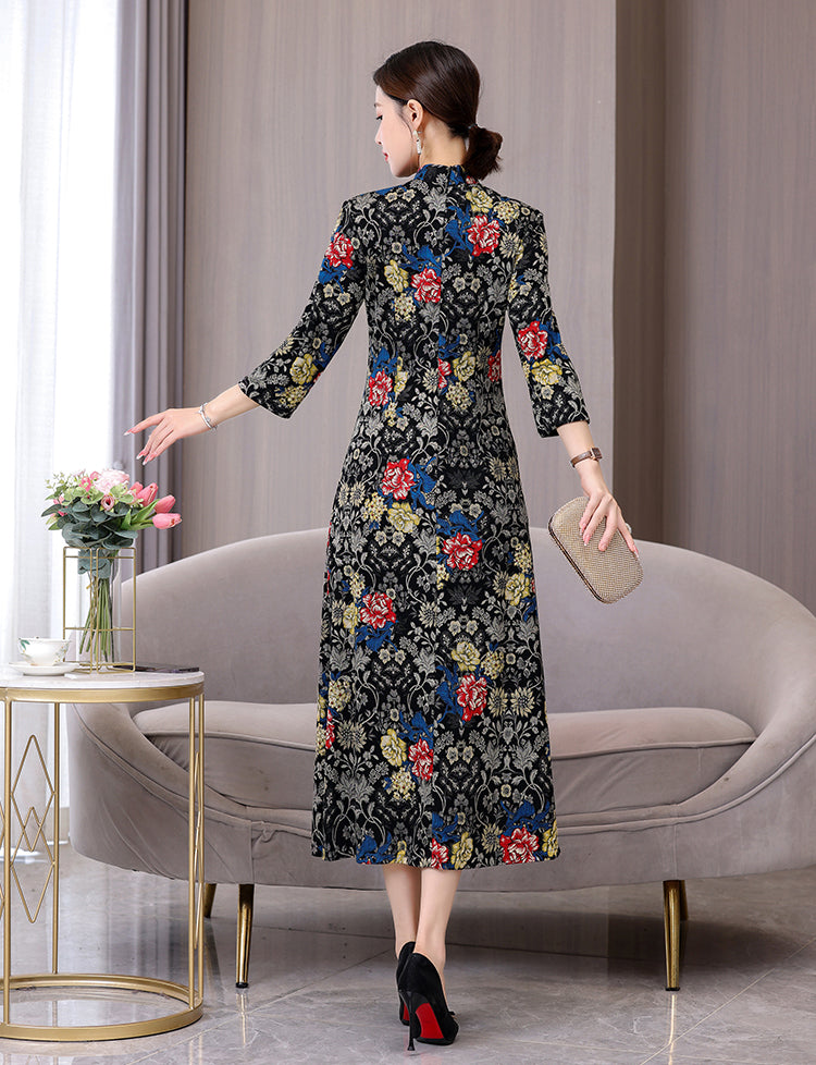 Retro Floral High-end Cheongsam