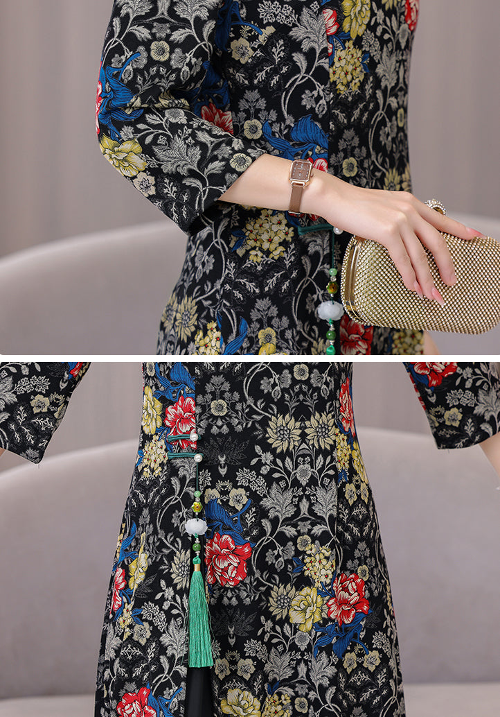 Retro Floral High-end Cheongsam