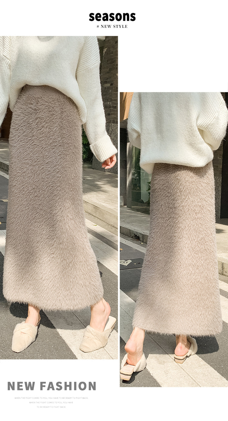 Imitation Mink Knitted Skirt