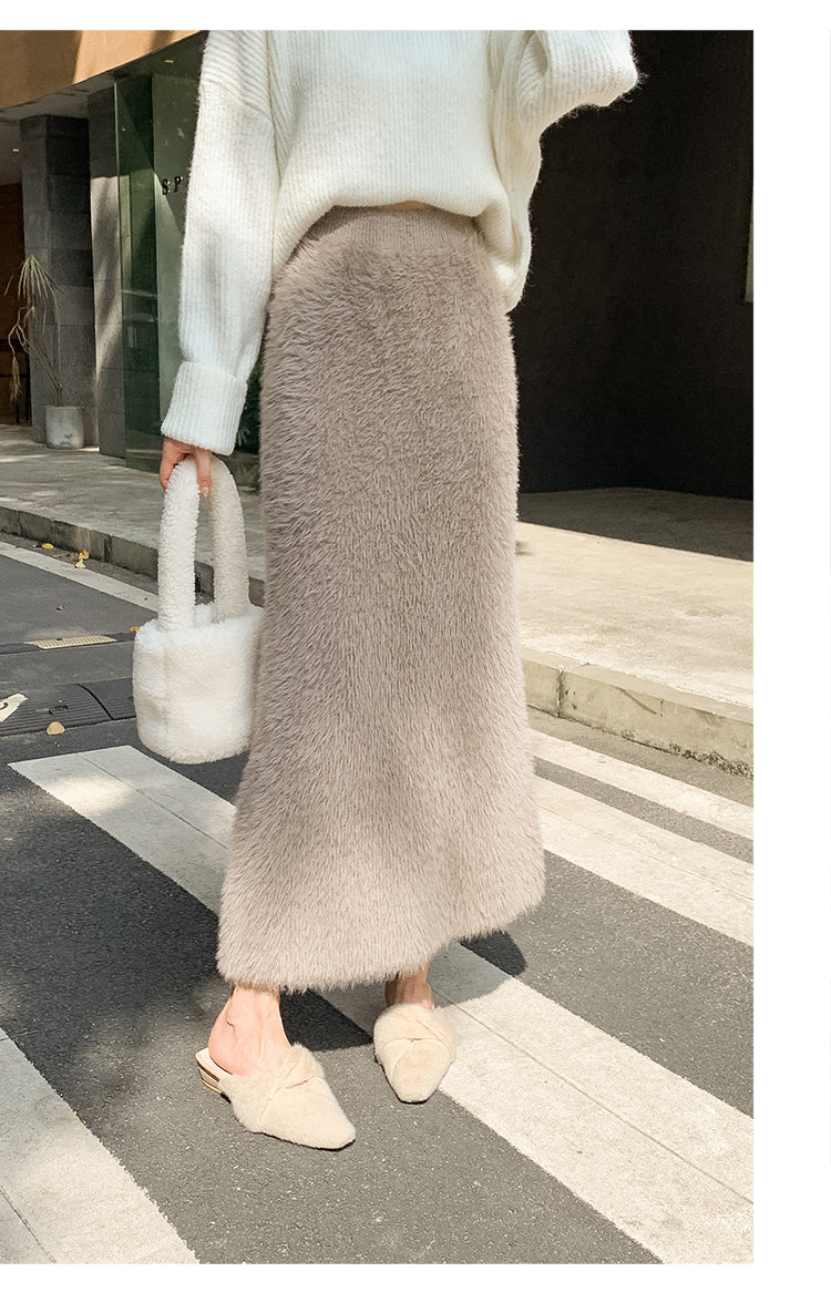 Imitation Mink Knitted Skirt