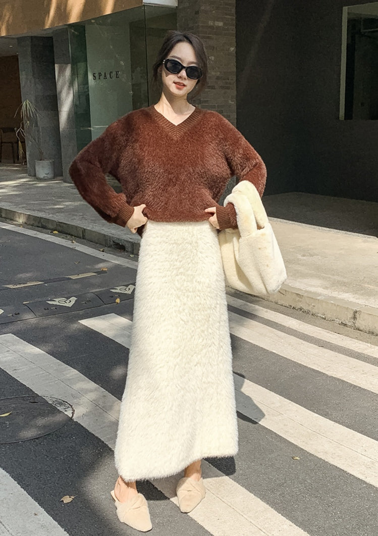 Imitation Mink Knitted Skirt