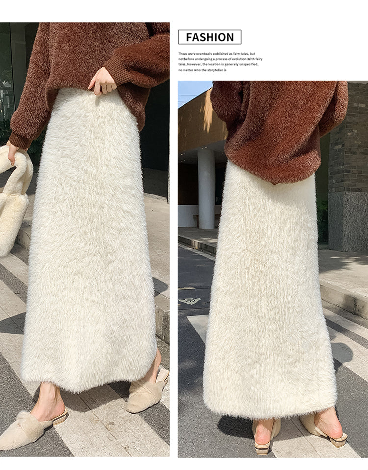 Imitation Mink Knitted Skirt