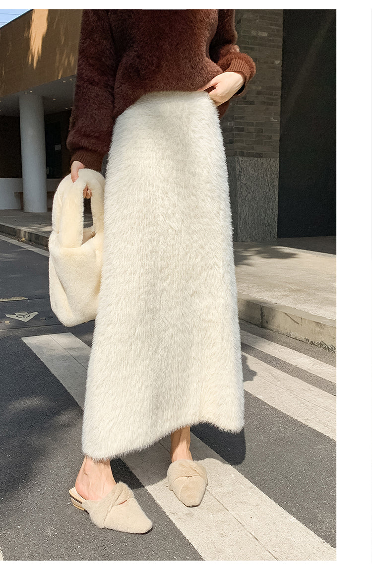 Imitation Mink Knitted Skirt