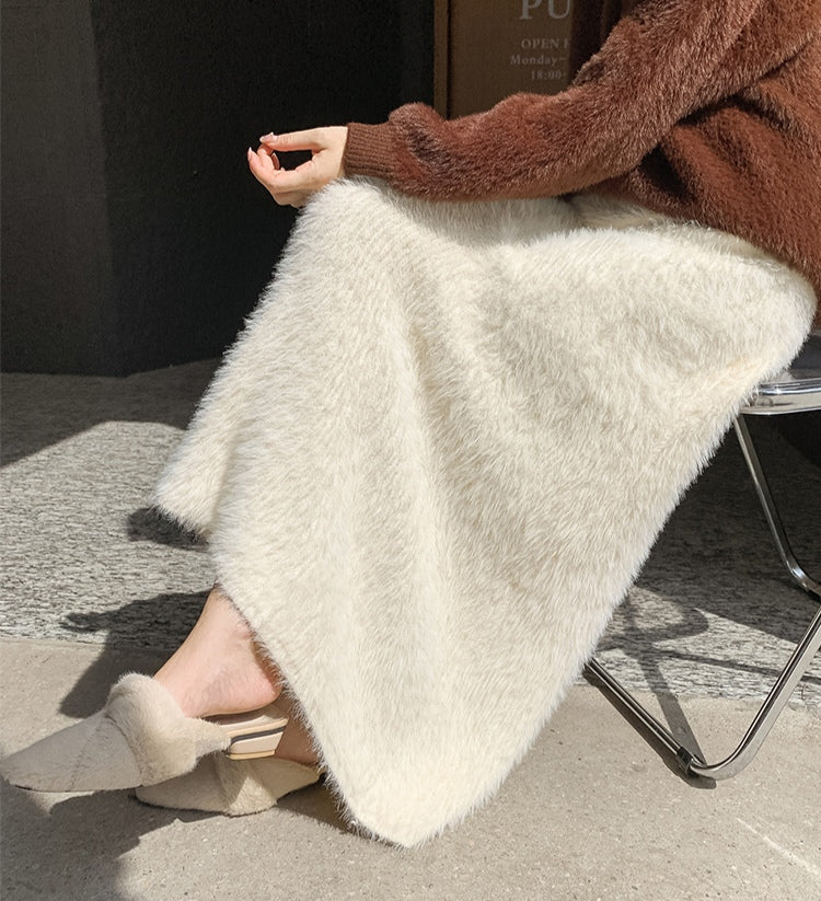 Imitation Mink Knitted Skirt