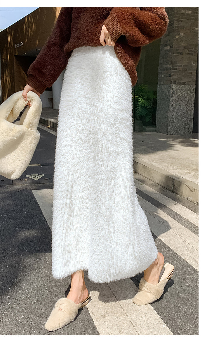 Imitation Mink Knitted Skirt