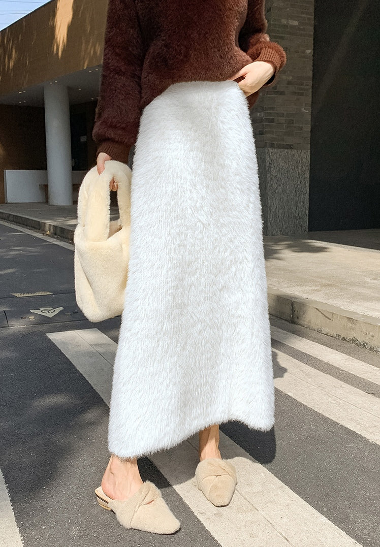 Imitation Mink Knitted Skirt