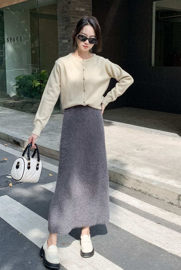 Imitation Mink Knitted Skirt