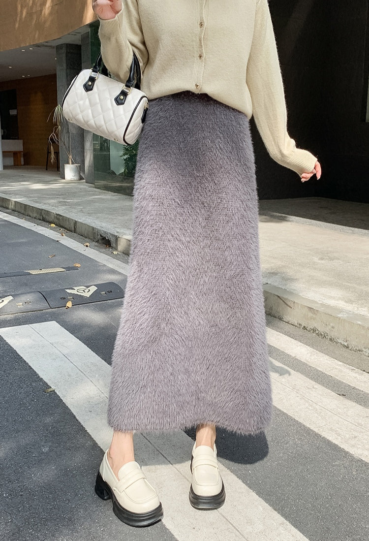 Imitation Mink Knitted Skirt