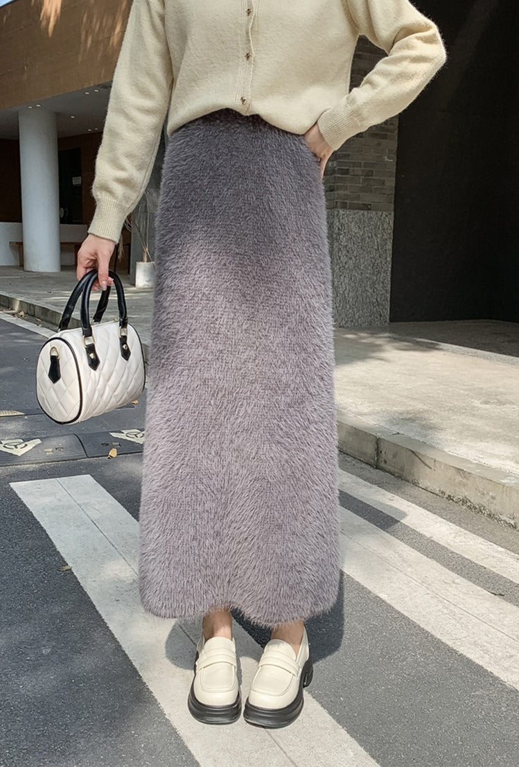 Imitation Mink Knitted Skirt