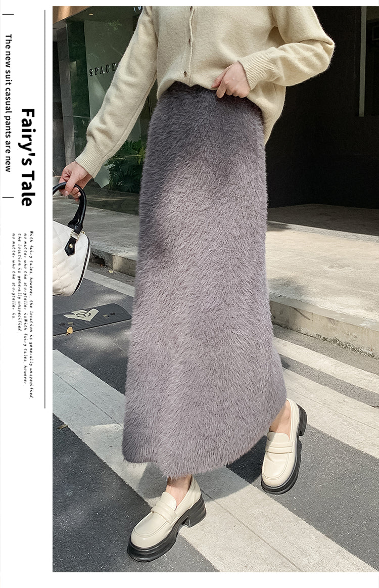 Imitation Mink Knitted Skirt