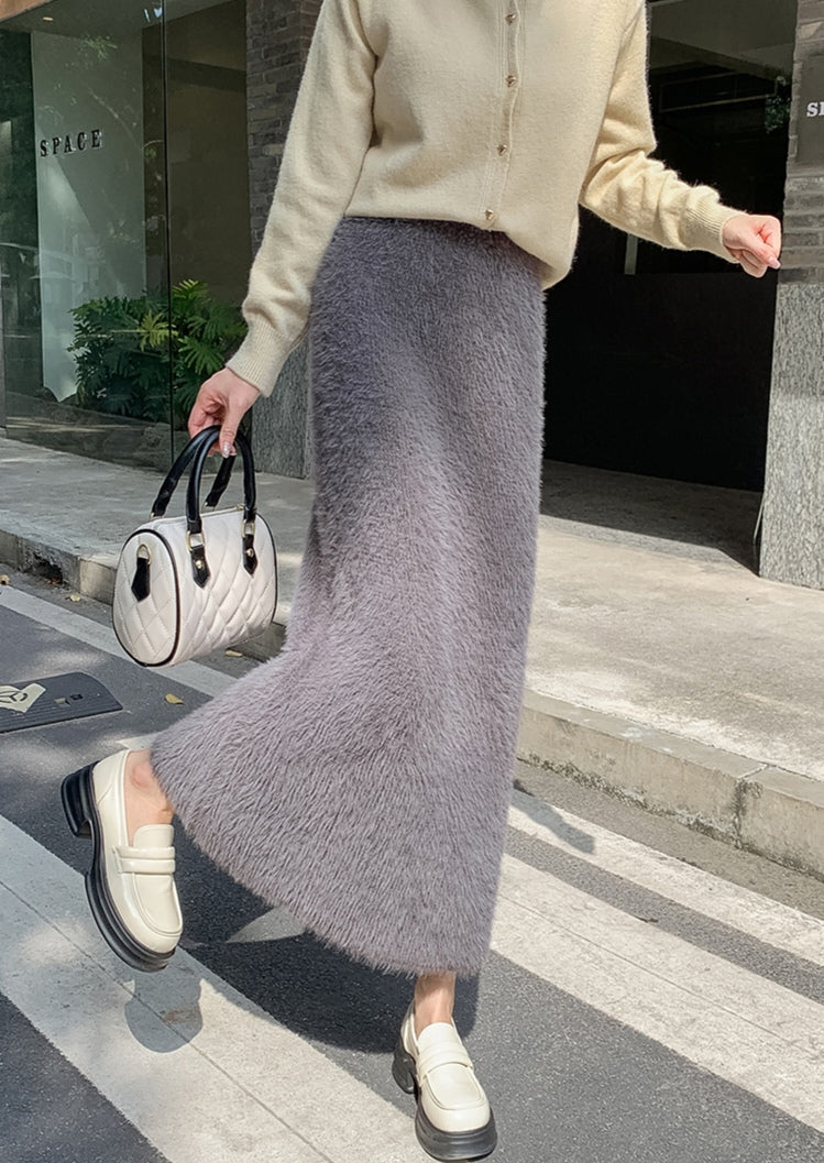 Imitation Mink Knitted Skirt