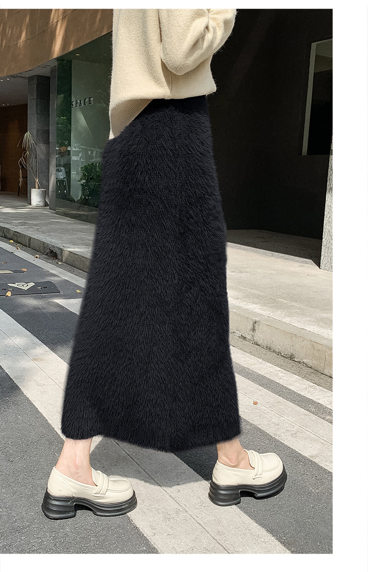 Imitation Mink Knitted Skirt