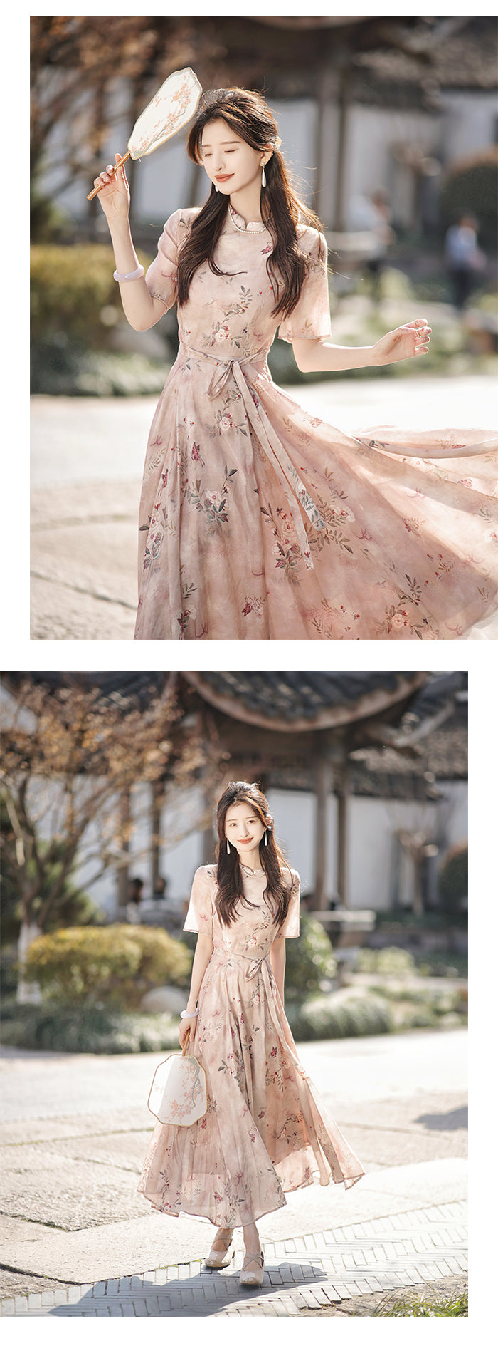 Retro Pink Floral Dress