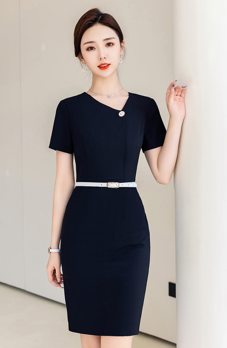 Short-sleeve Office Wear Dress