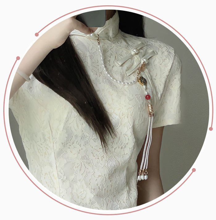 Beige Color Lace Cheongsam