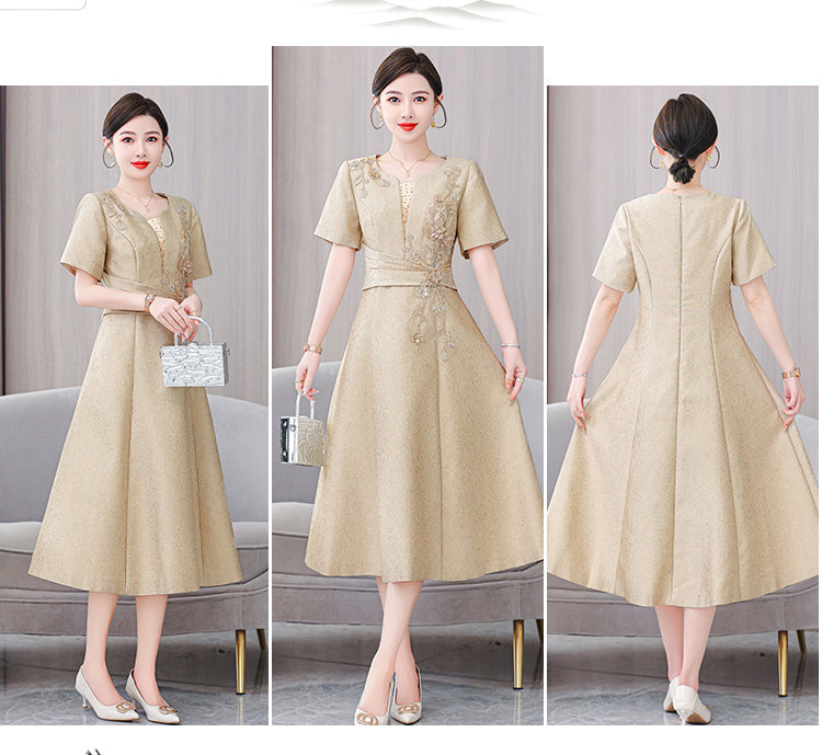 Champagne Color Temperament Evening Dress