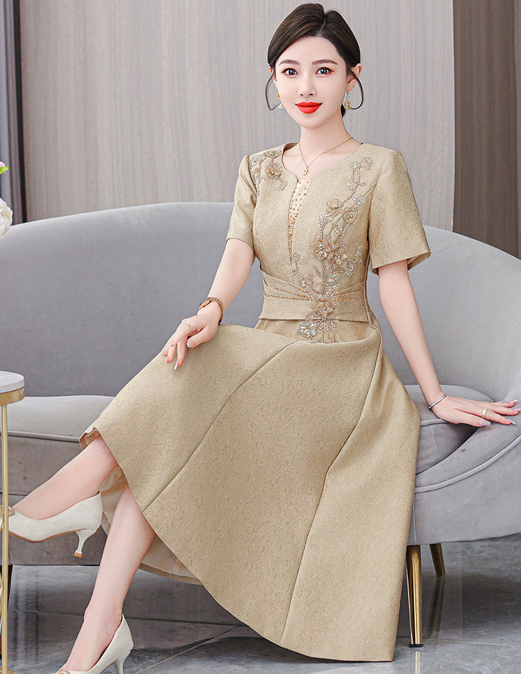 Champagne Color Temperament Evening Dress