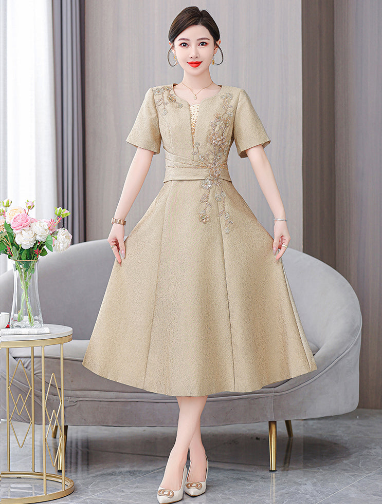 Champagne Color Temperament Evening Dress