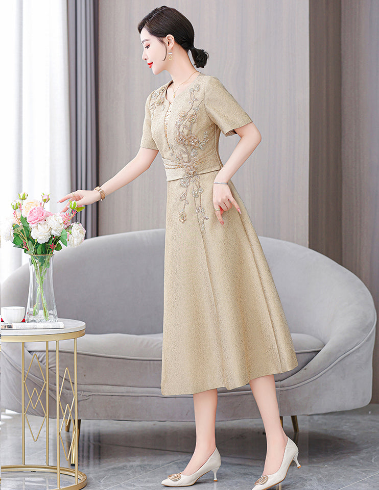 Champagne Color Temperament Evening Dress