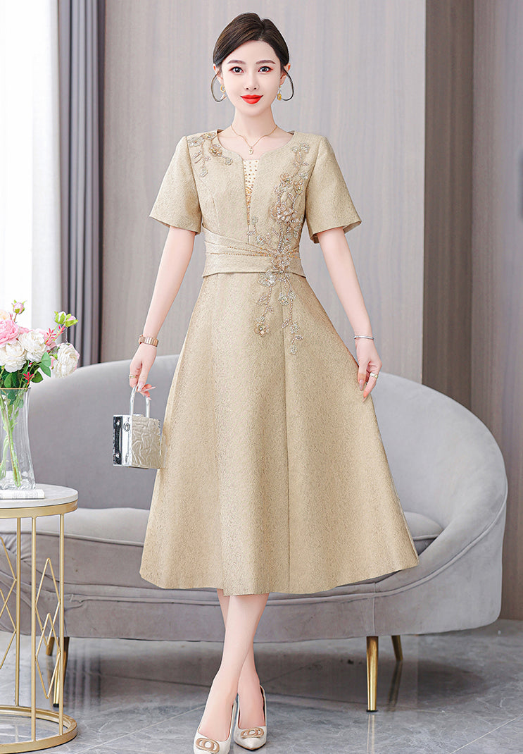 Champagne Color Temperament Evening Dress