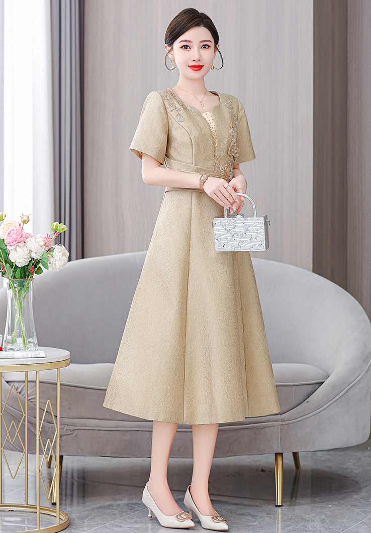 Champagne Color Temperament Evening Dress