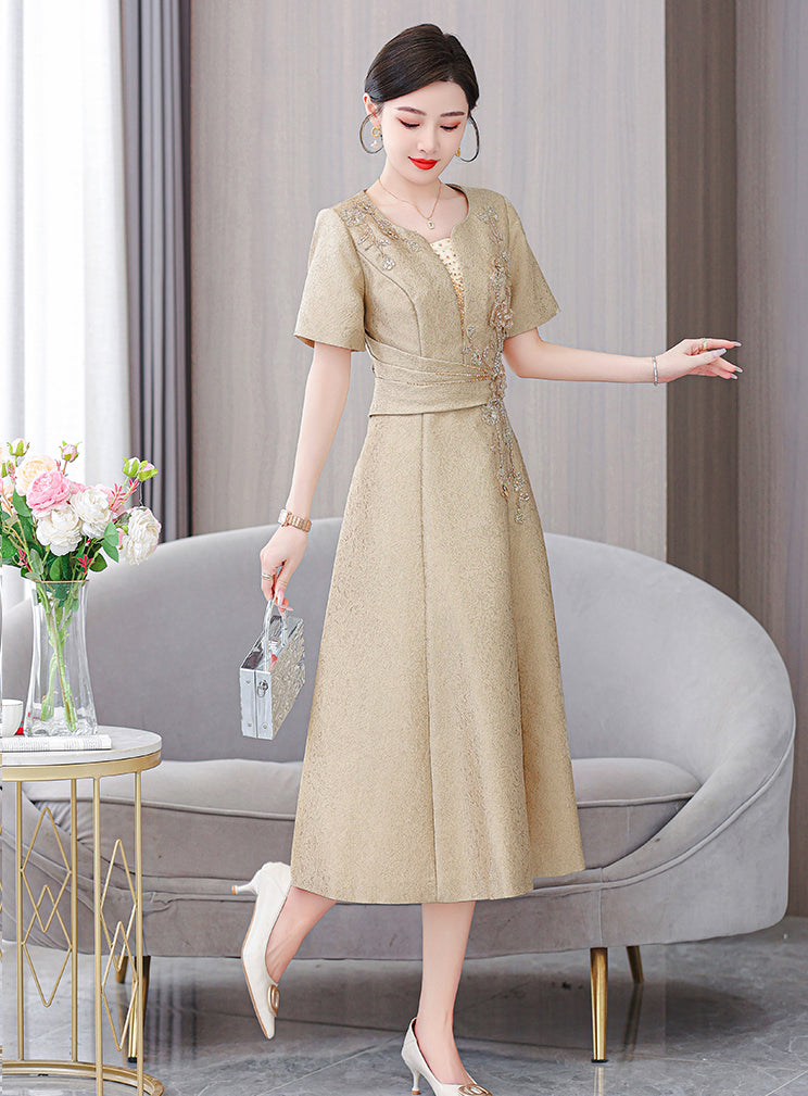 Champagne Color Temperament Evening Dress