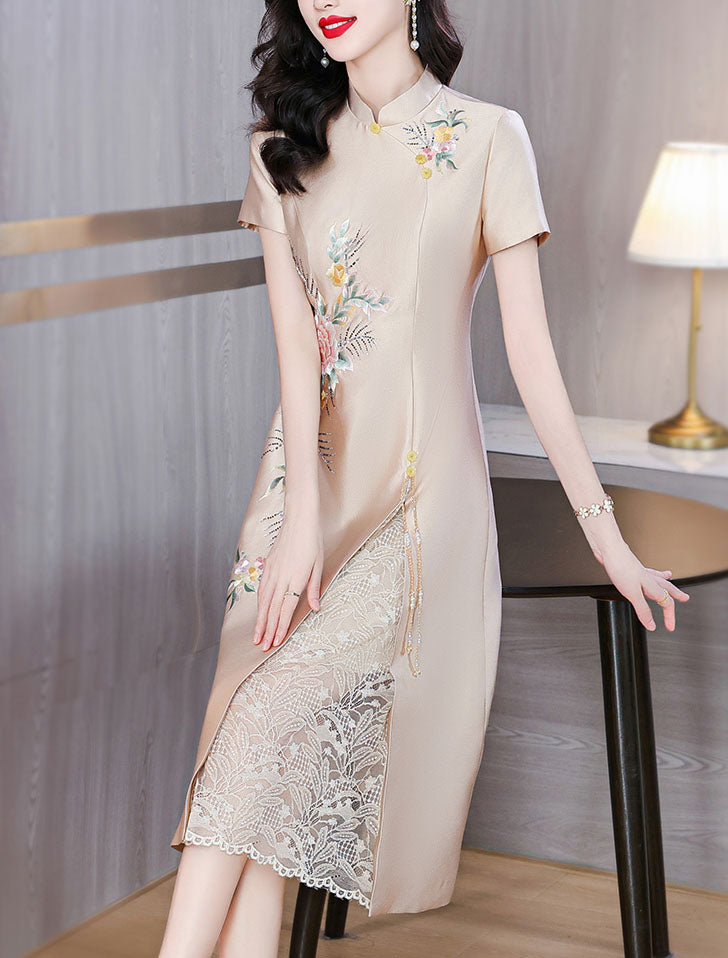 Elegant A-line Cheongsam Banquet Dress