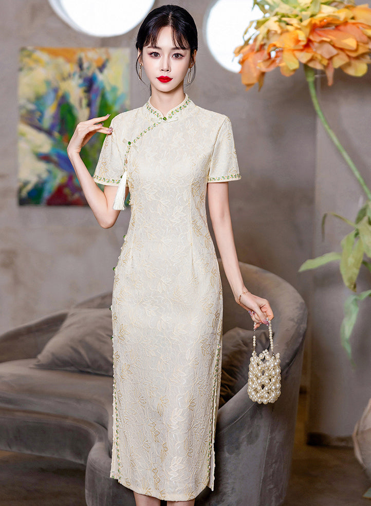 Elegant Retro Lace Cheongsam