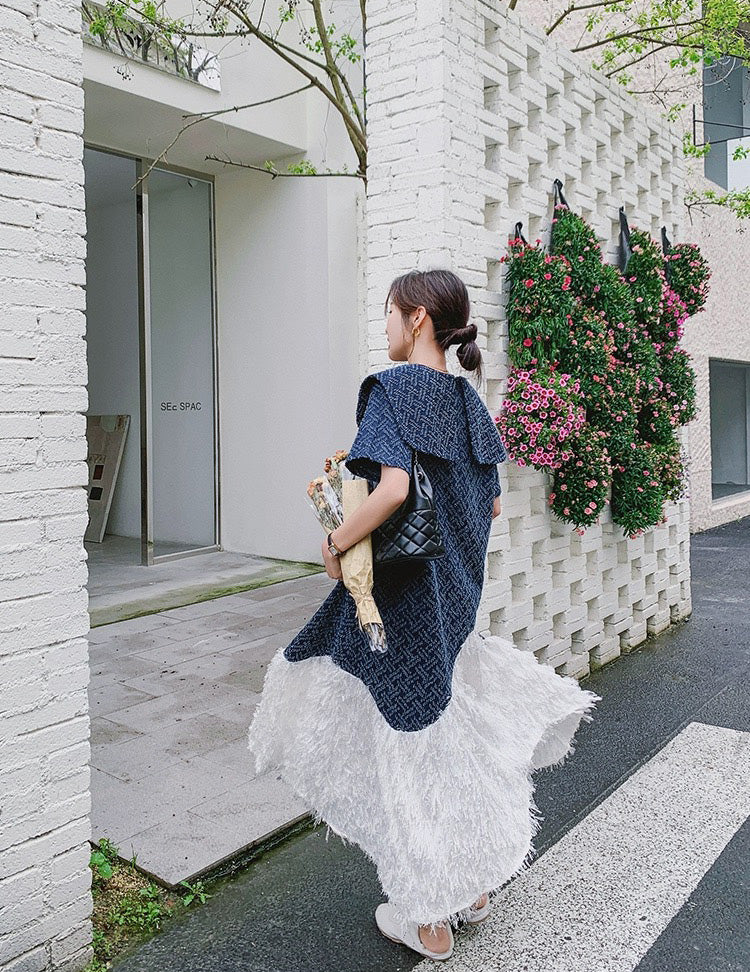 Denim Blue Doll Collar Dress