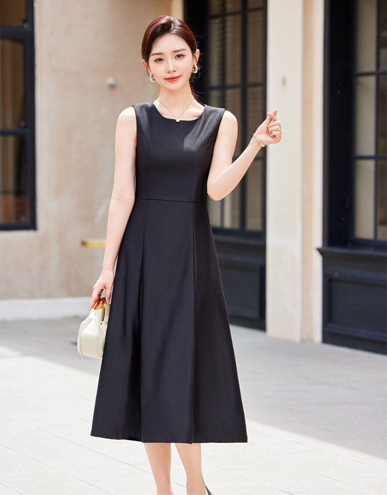 Retro Sleeveless Mid-length Office Wear Dress