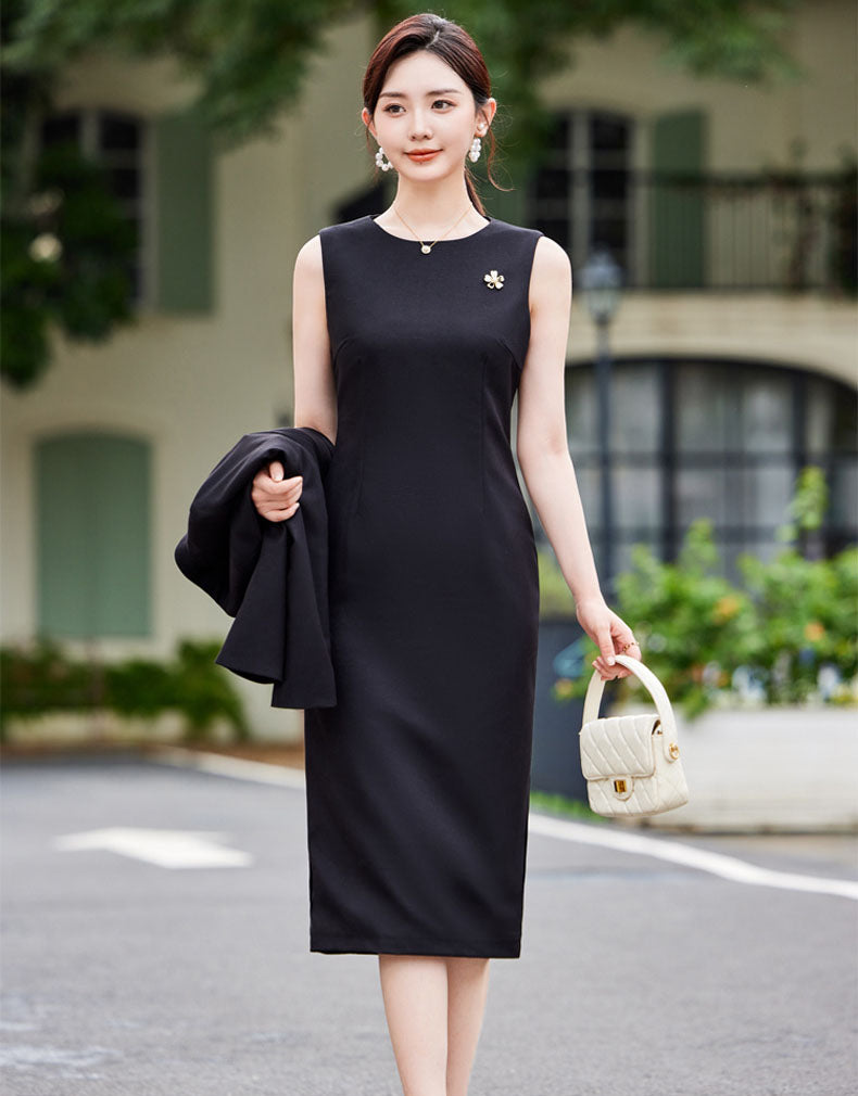 Sleeveless Mid-length Office Wear Dress