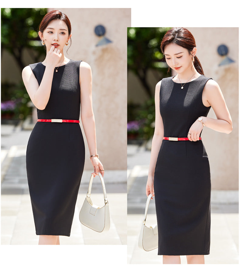 New Style In Autumn Casual Suit Jacket + Sleeveless Dress Two Pieces Set