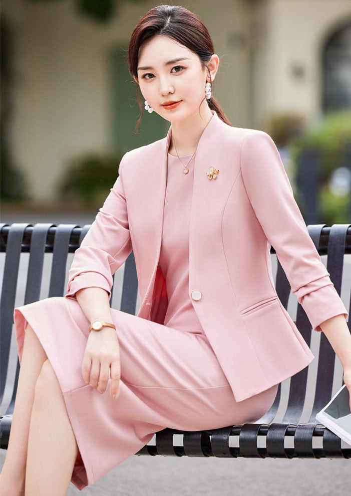 High-end Casual Suit Jacket + Sleeveless Dress Two Pieces Set