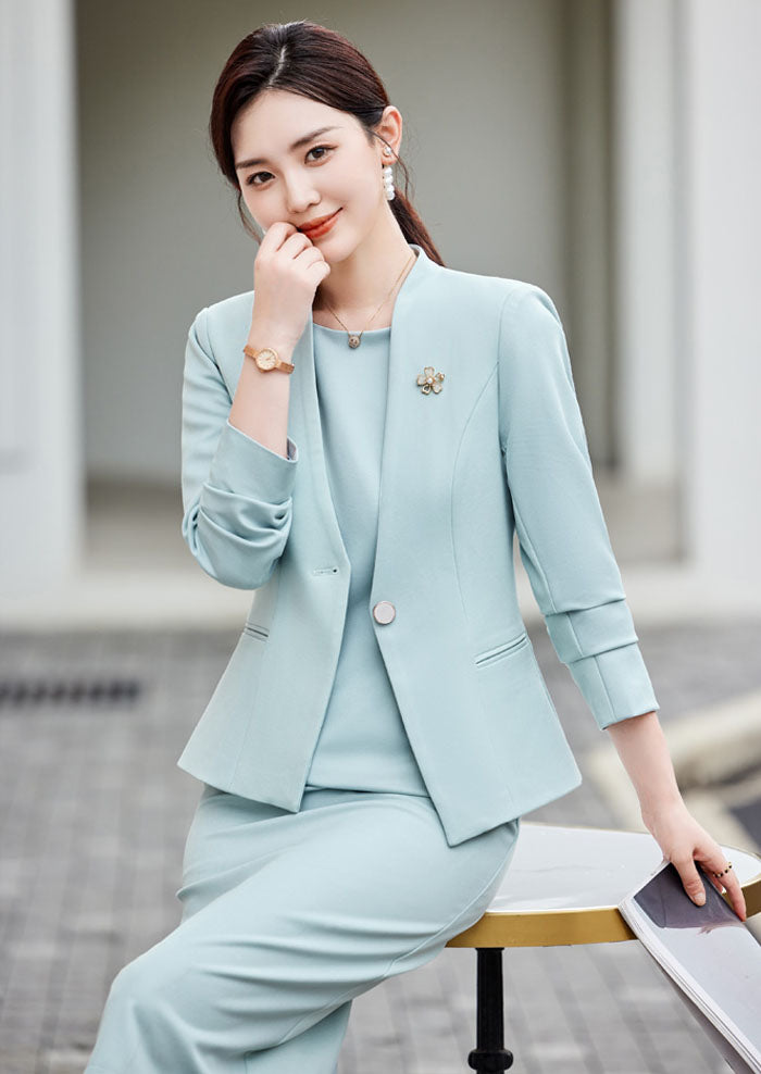 High-end Casual Suit Jacket + Sleeveless Dress Two Pieces Set